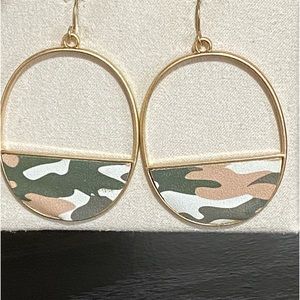 🎉❤️ The Delta Camo Hoop Dangle Earrings